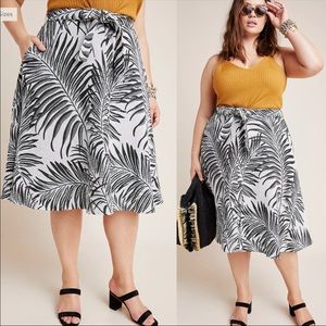 ANTHROPOLOGIE PLUS Leslie Button-Front Midi Skirt